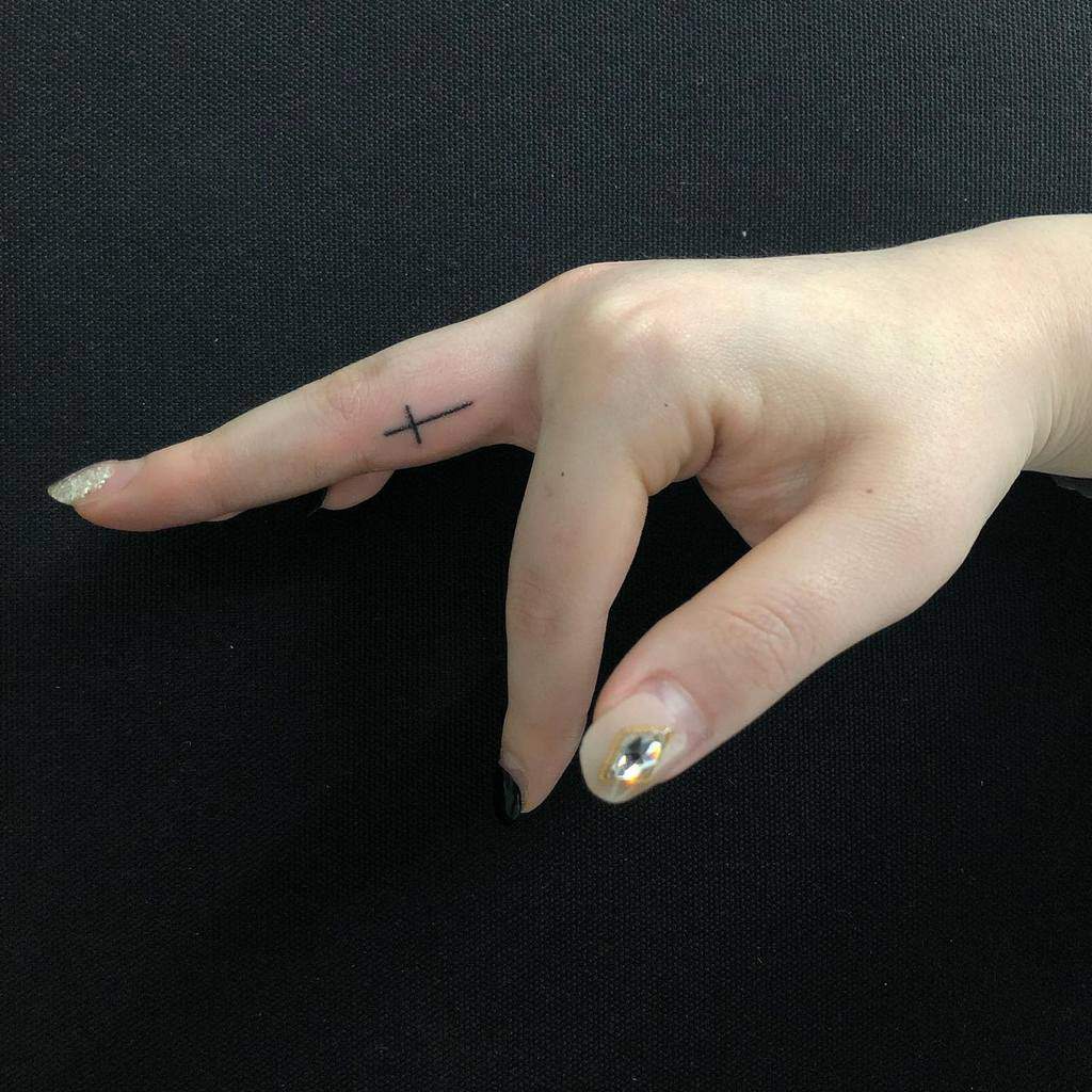 Small Cross Hand Finger Tattoo Pwink Tattoo