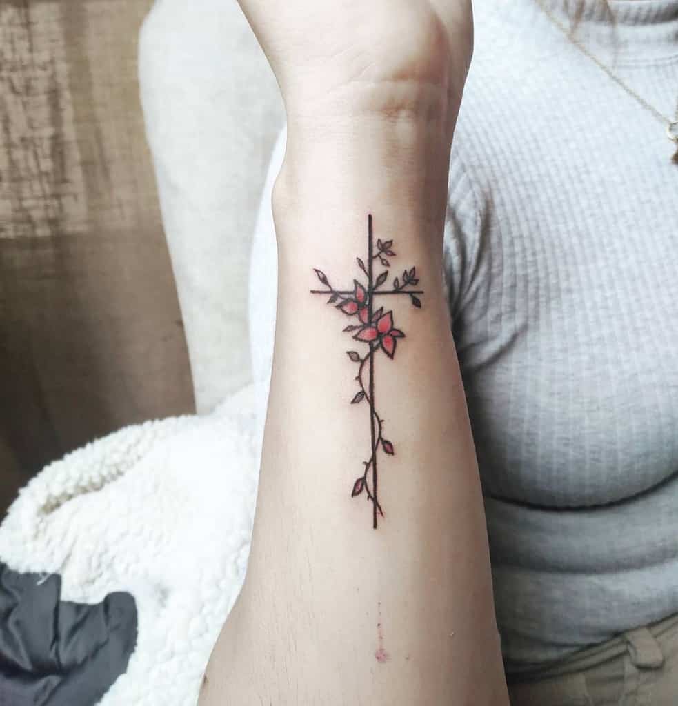 Small Cross Wrist Tattoo Ginebratattoo