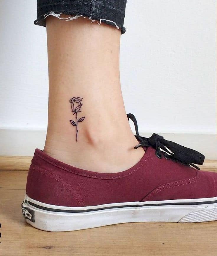 Small Dainty Rose Tattoo