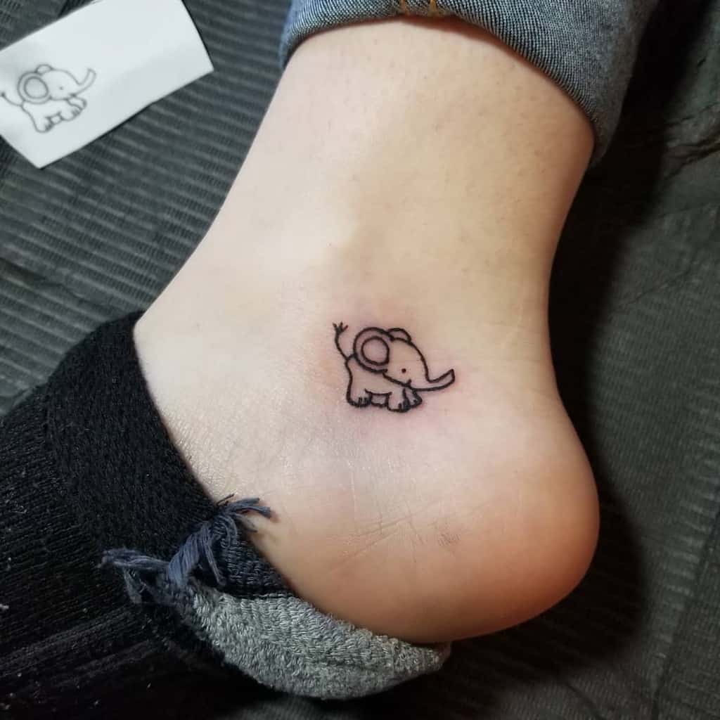 Small Elephant Ankle Foot Tattoo Creep In Whispers