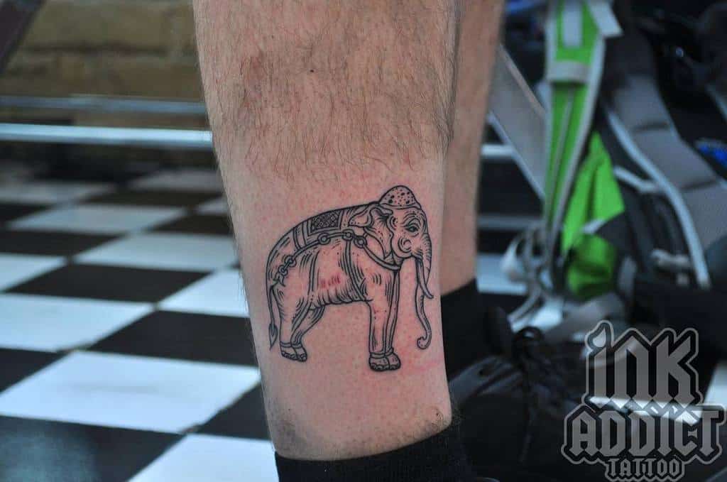 Small Elephant Ankle Foot Tattoo Inkaddictthailand