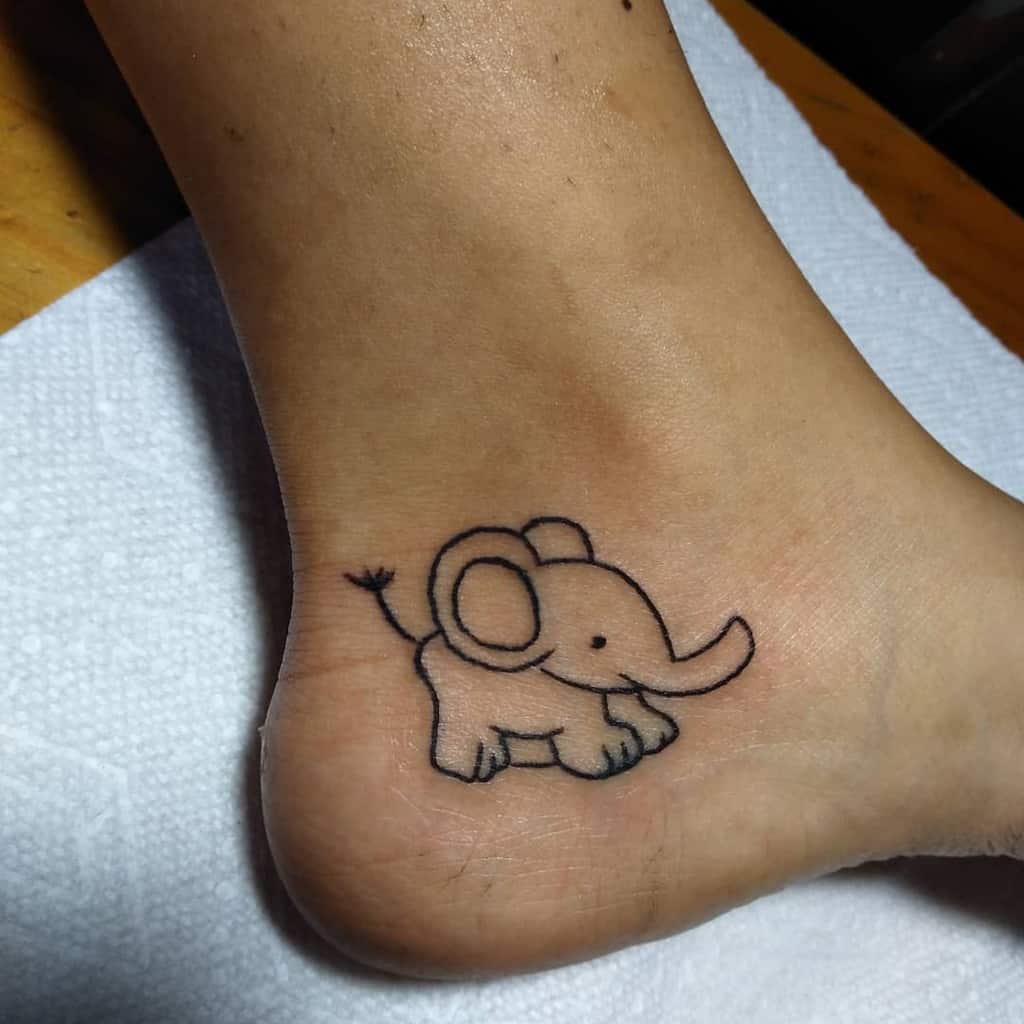 Small Elephant Ankle Foot Tattoo Rudy Tattoos