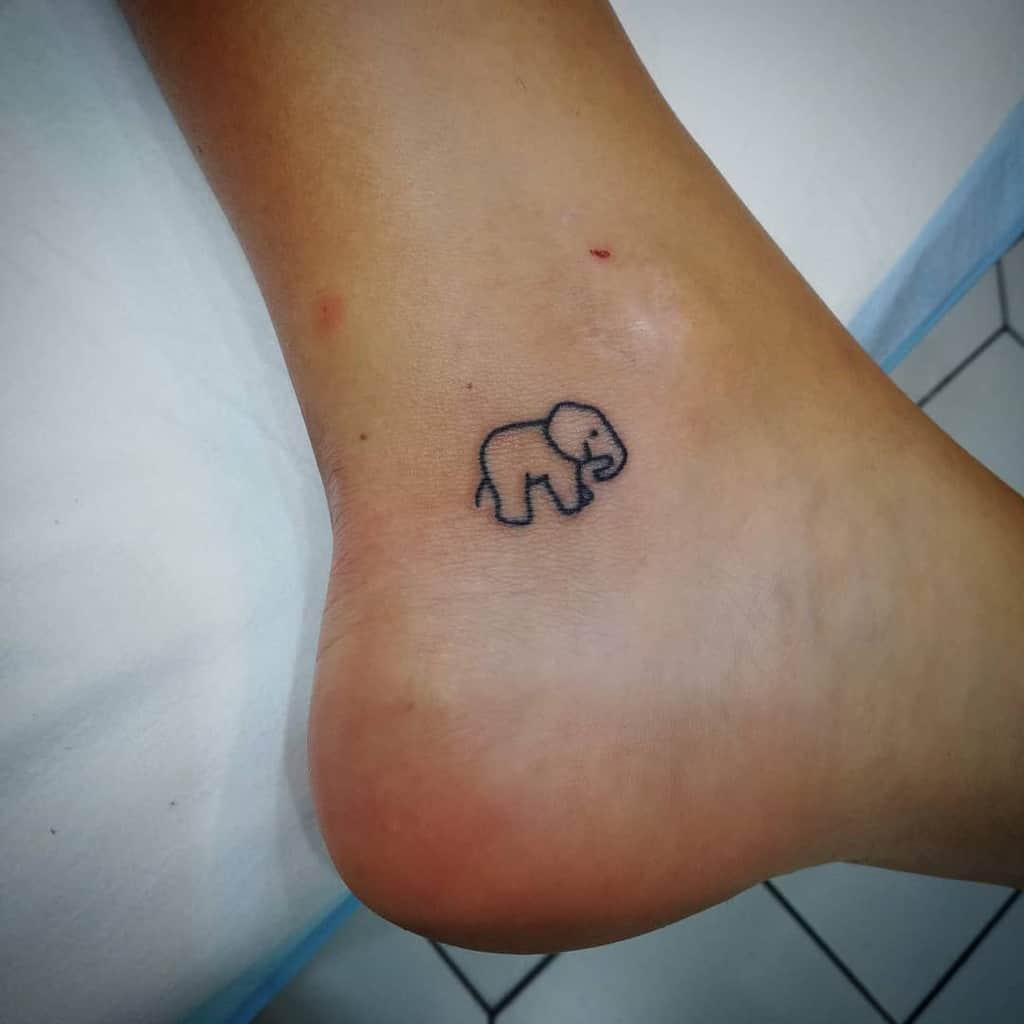 Small Elephant Ankle Foot Tattoo Thaibambootattoo