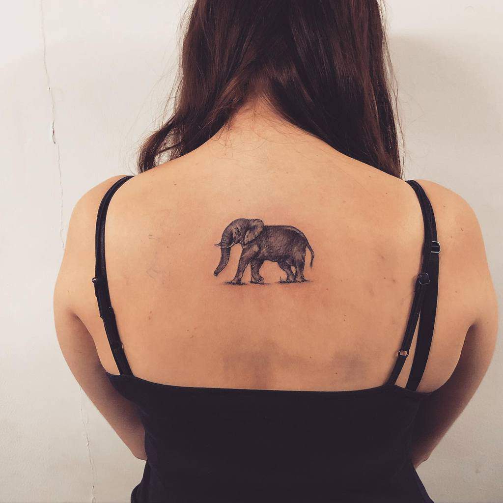 Small Elephant Back Tattoo Mandalatattoostudio