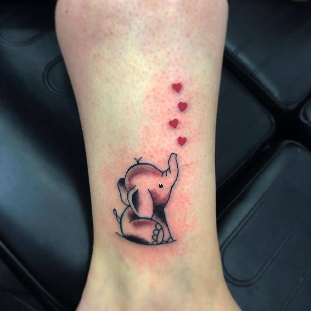Small Elephant Colored Tattoo Alexotattooartist