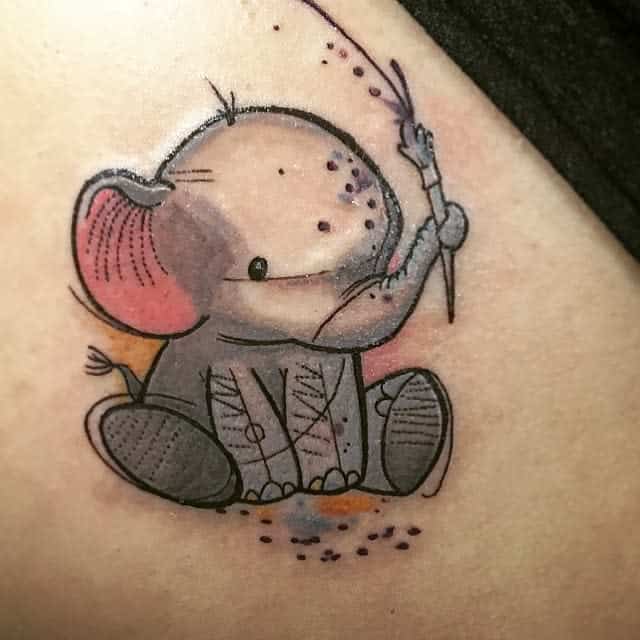 Small Elephant Colored Tattoo K Ink Tattoo