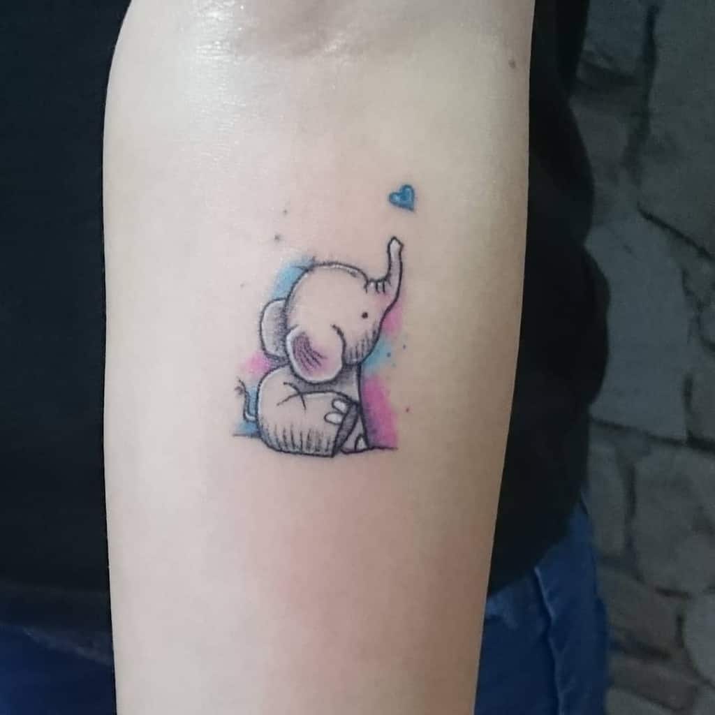 Small Elephant Colored Tattoo Tattoostarstudiojagodina