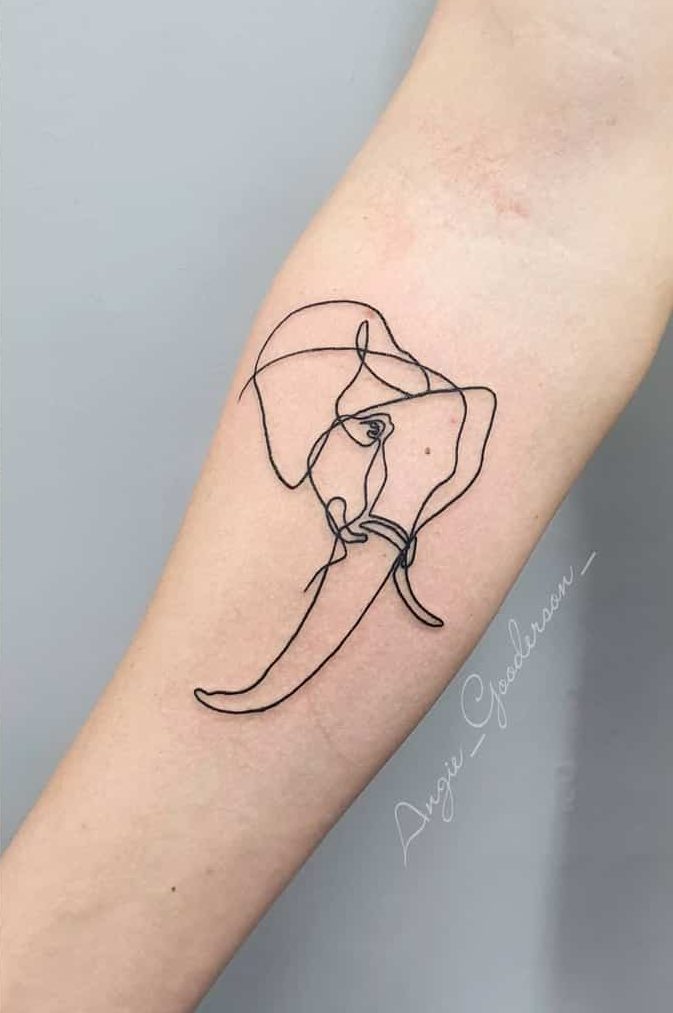Small Elephant Forearm Tattoo Angie Gooderson