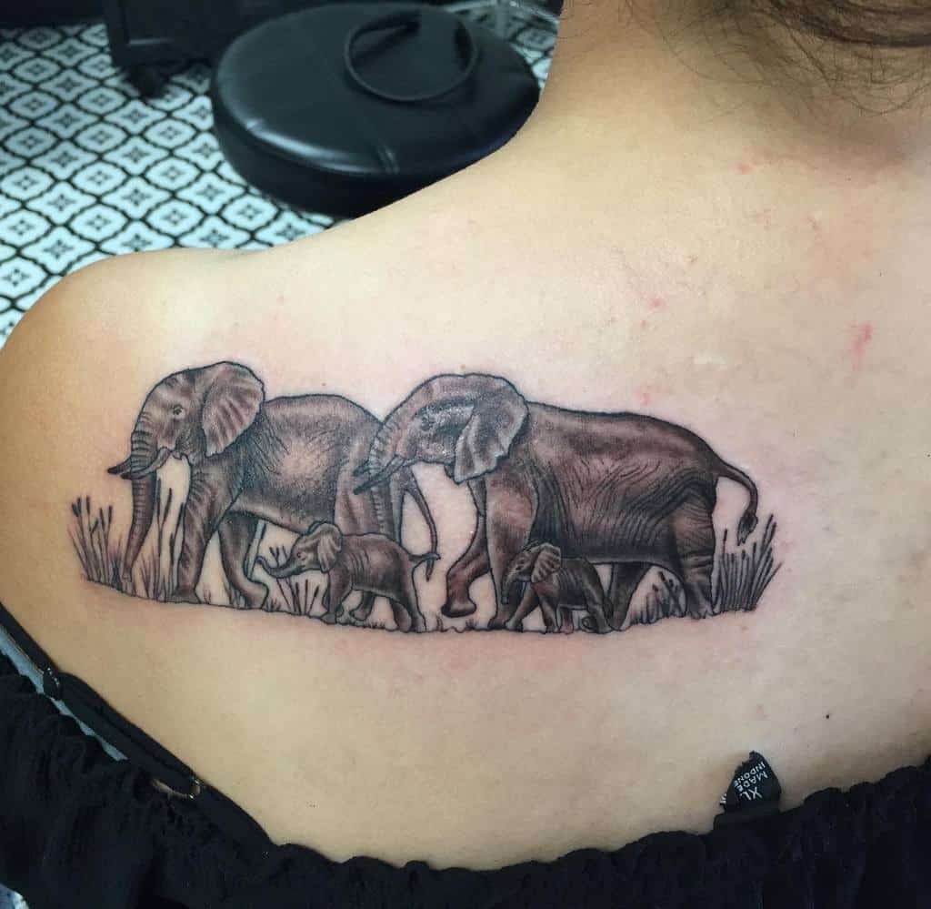 Small Elephant Shoulder Tattoo Eightballinktattoo