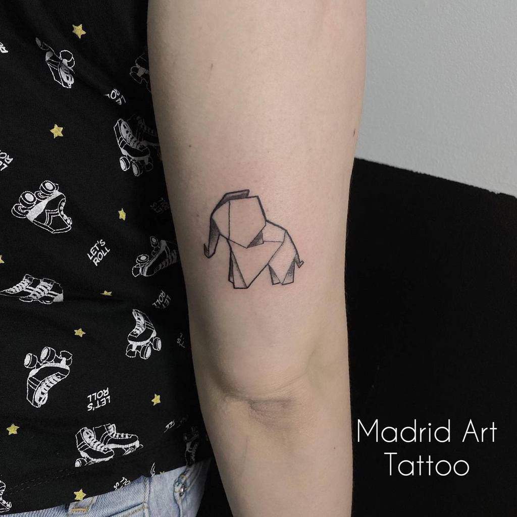 Small Elephant Upperarm Tattoo Madridarttattoo