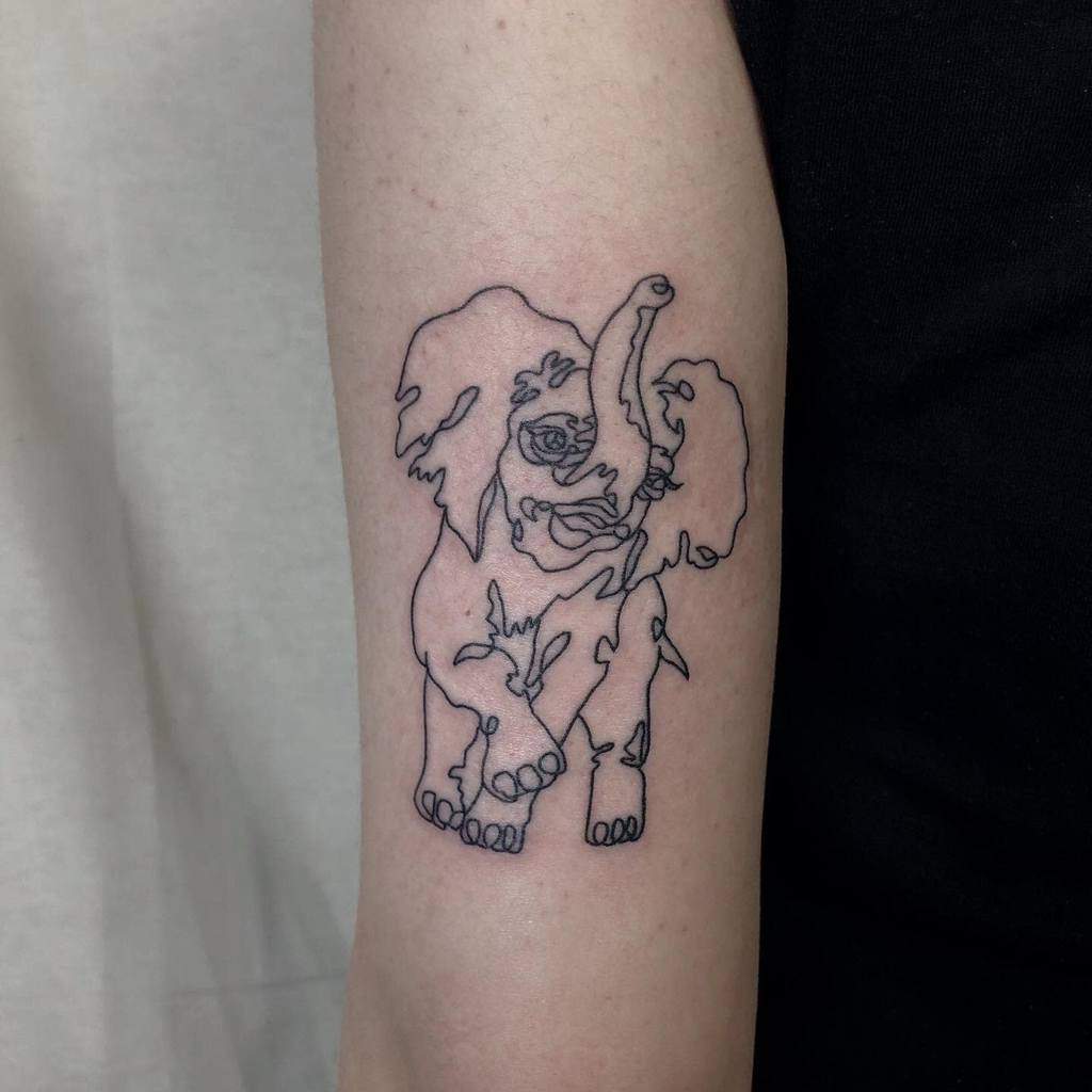 Small Elephant Upperarm Tattoo Tattooer Phantom