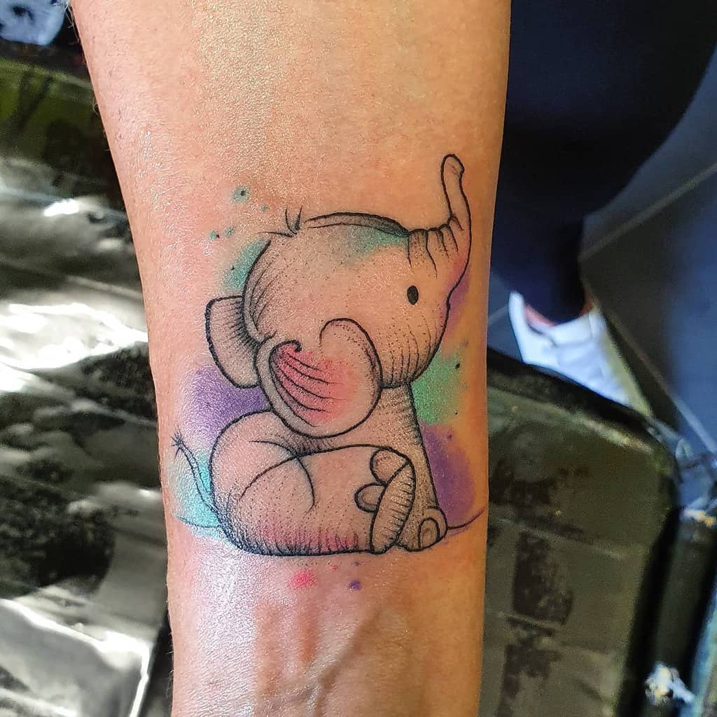 Small Elephant Wrist Tattoo Justin Sentiment