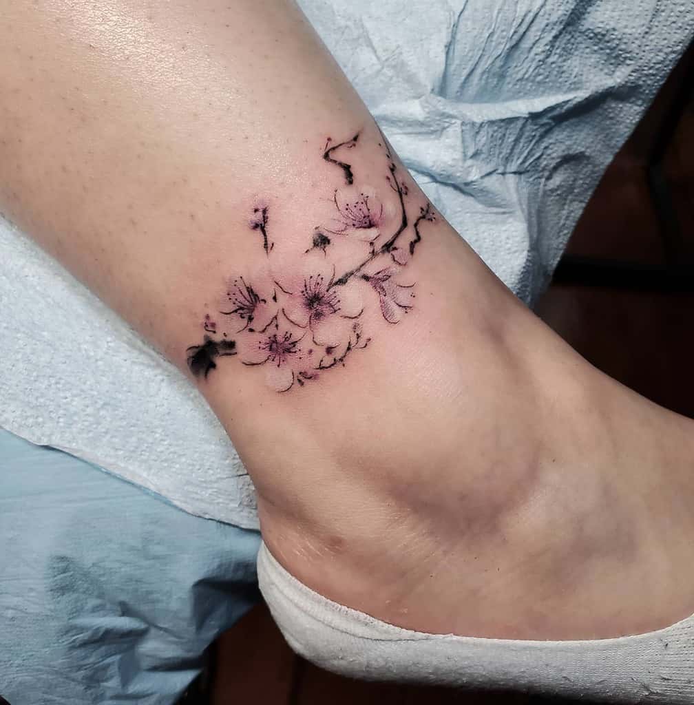 Small Flower Ankle Foot Tattoos Frank Ifa