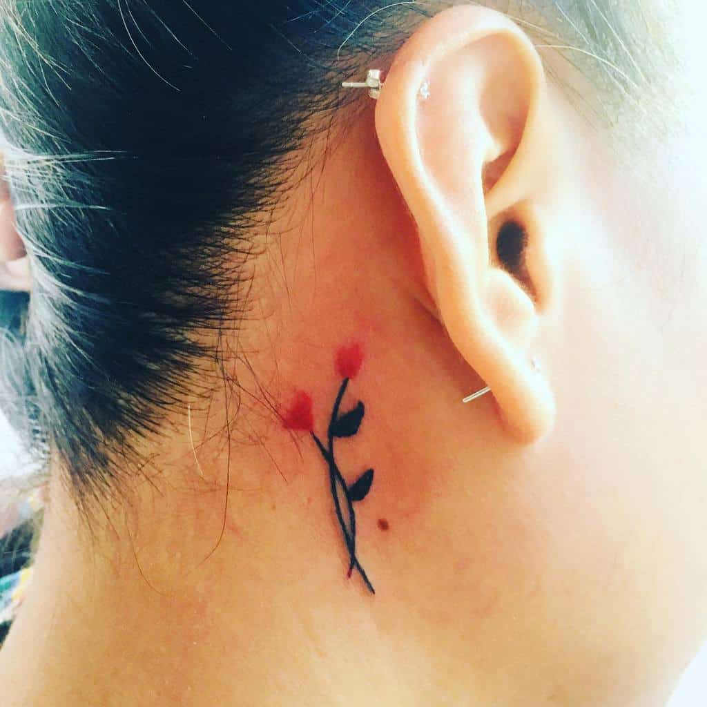 Small Flower Ear Tattoos Dark Ink Wizard