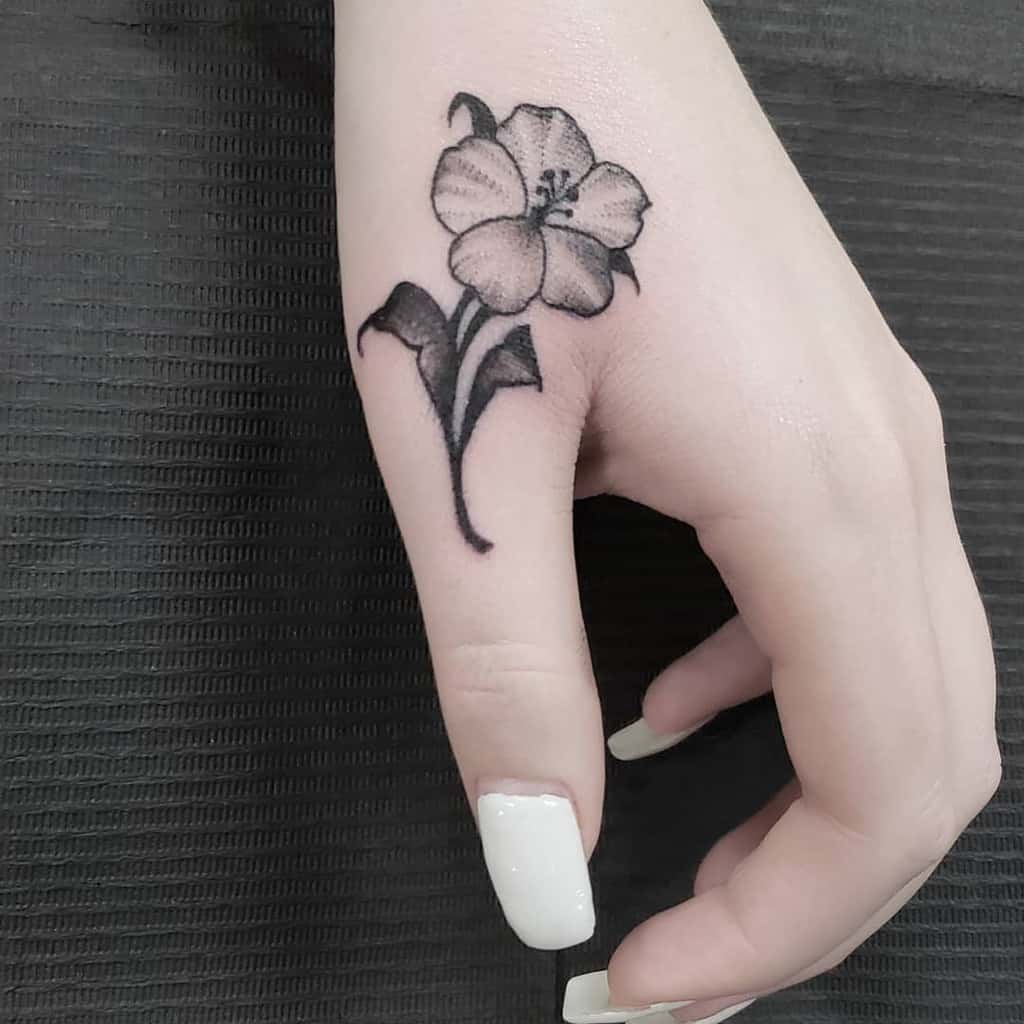 Small Flower Hand Finger Tattoos Bakey Tattoos