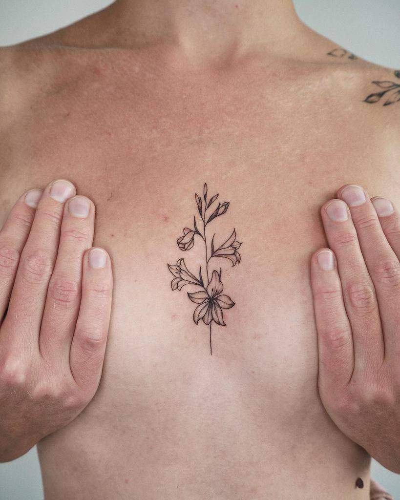 Small Gladiolus Flower Tattoo dr.kate.tattoo