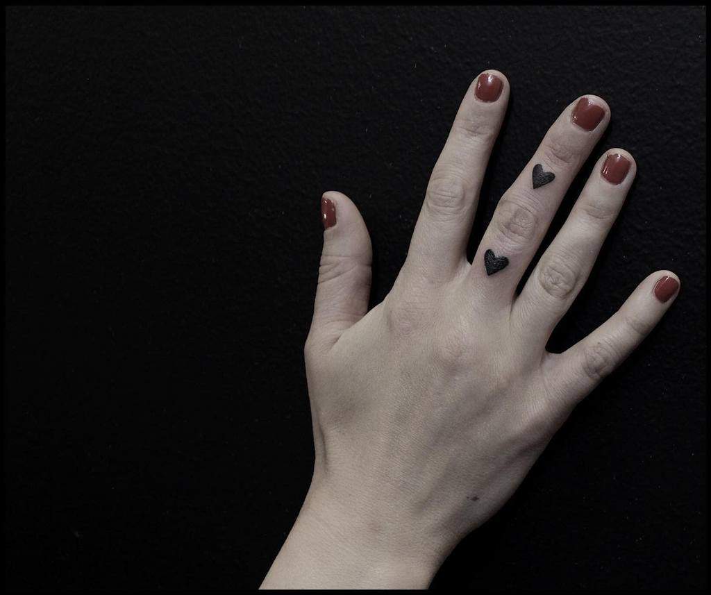 Small Heart Hand Finger Tattoos Magdalenasky