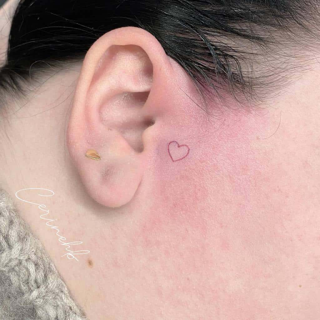 Small Heart Outline Tattoo cerinehb
