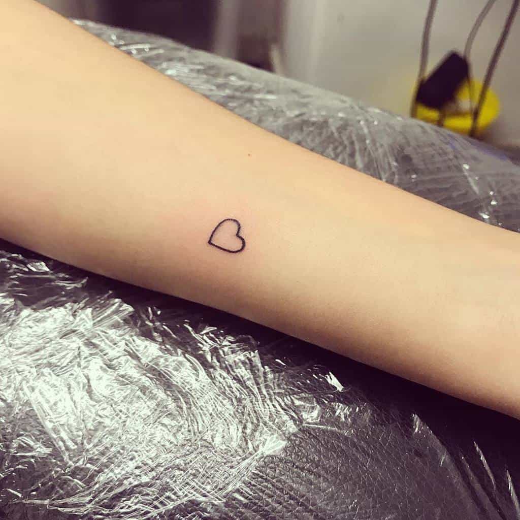 Small Heart Outline Tattoo cherry_sundaetattoos