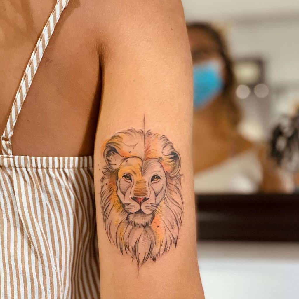 Small Lion Upperarm Tattoos giovanni_andolina_