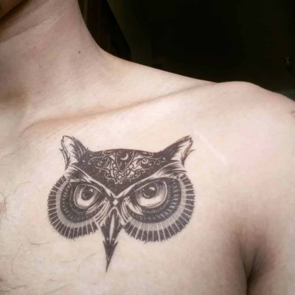 Small Owl Shoulder Tattoos mois_arttattoo