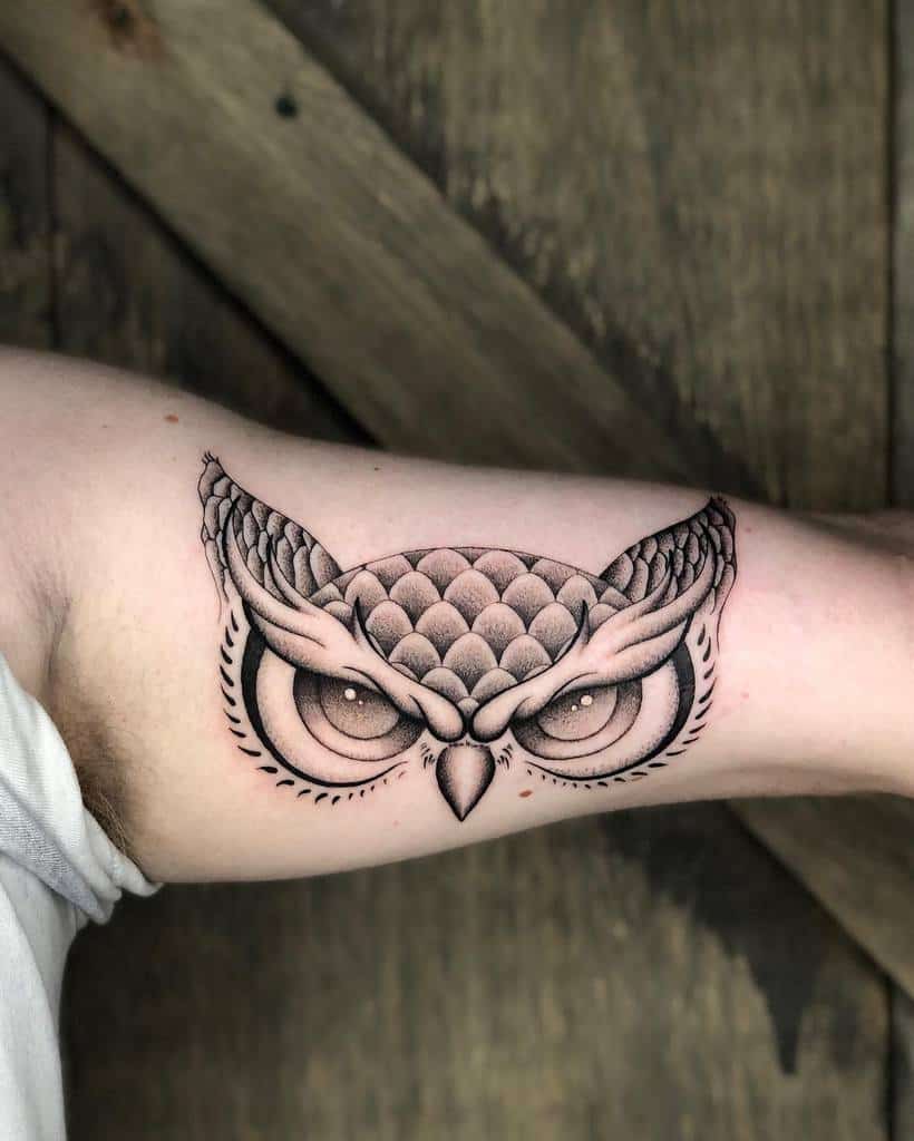 Small Owl Upperarm Tattoos tony_mclaurin