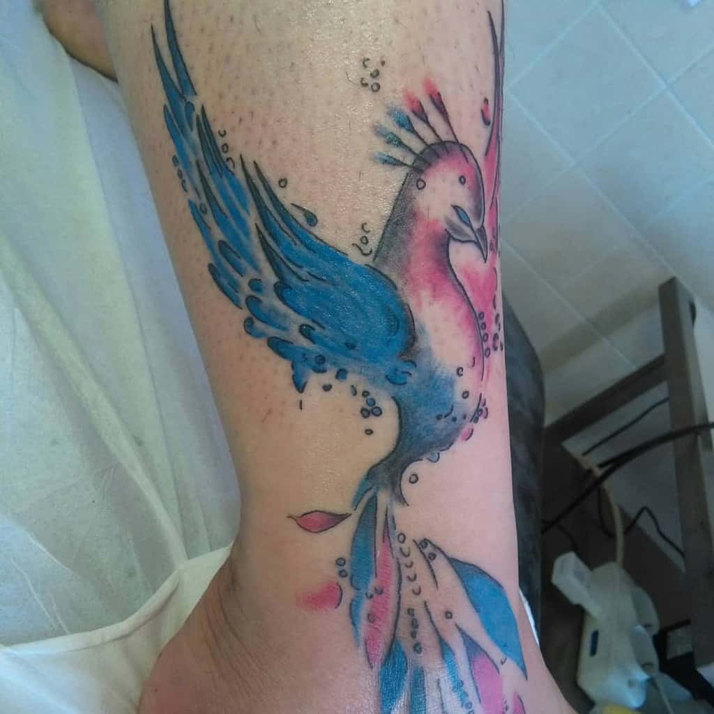 Small Phoenix Ankle Tattoos ambramanetti