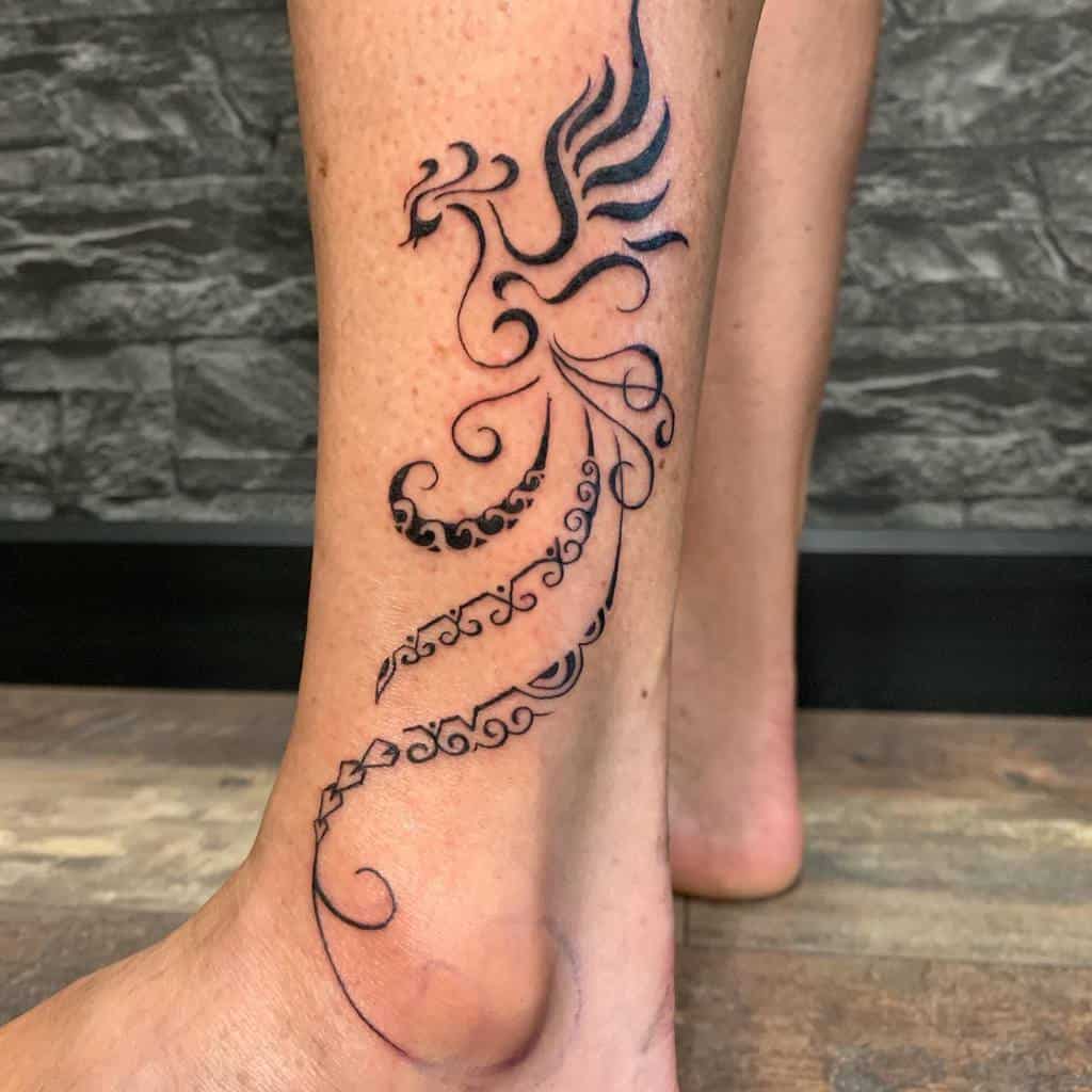 Small Phoenix Ankle Tattoos jullstatouage