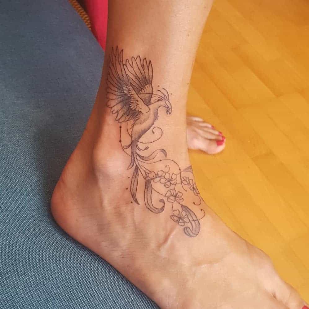 Small Phoenix Ankle Tattoos tamanduabox