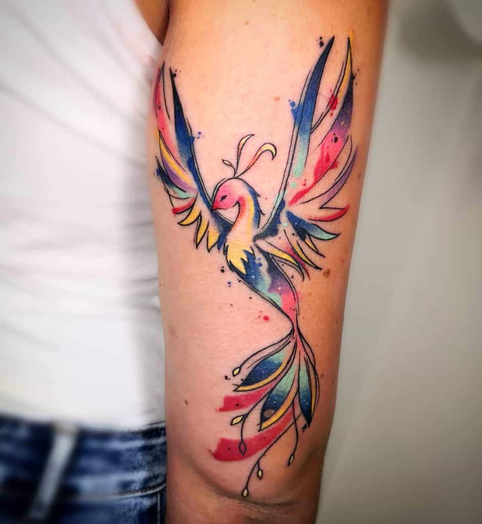 Small Phoenix Upperarm Tattoos lucaskulltattoo