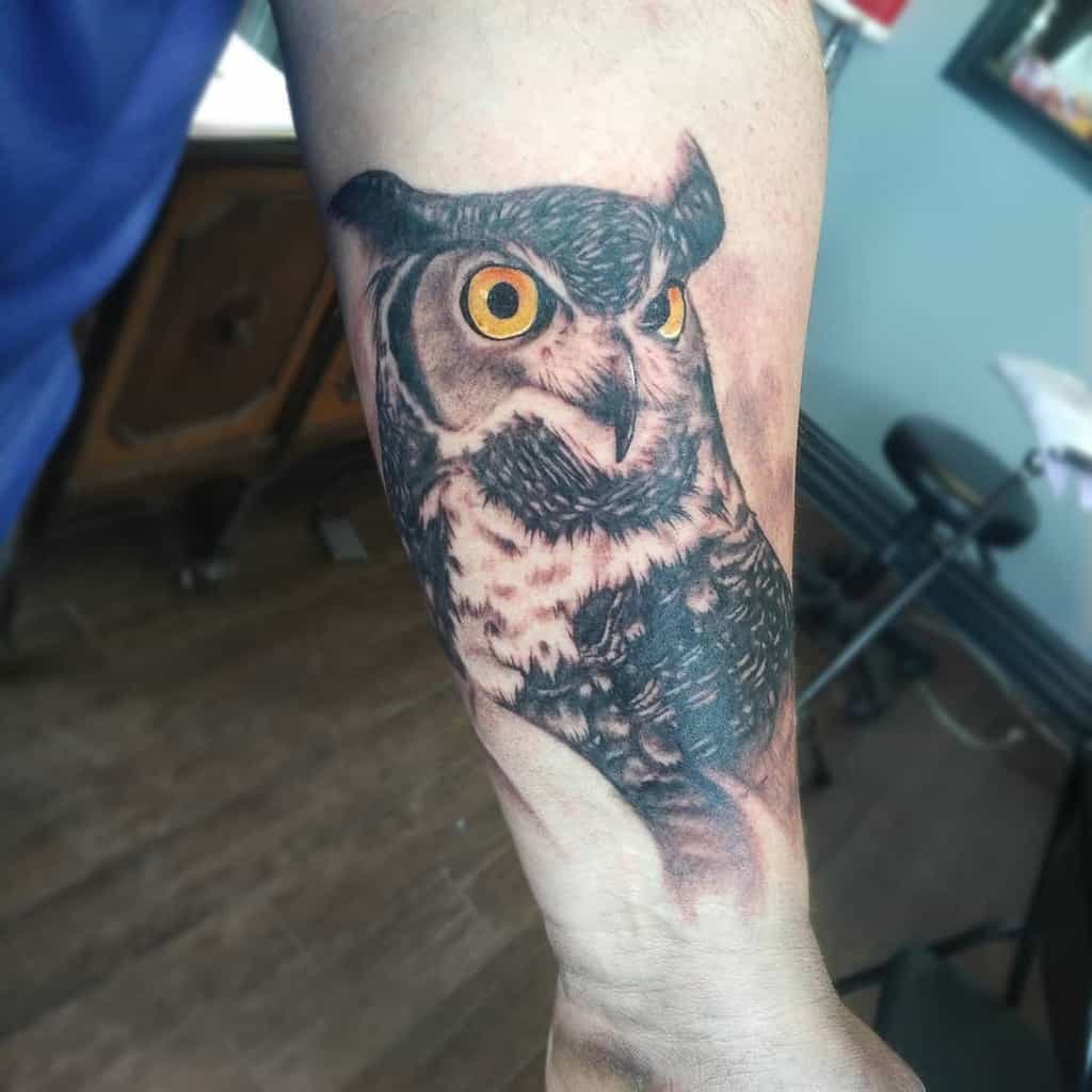 Small Realistic Owl Tattoos annafelkatattoo