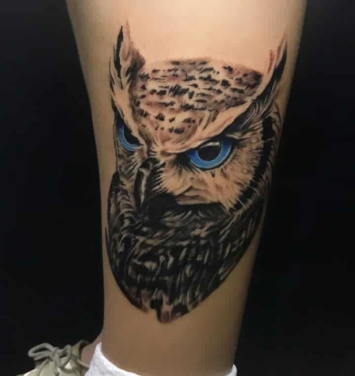 cute owl tattoo by Diana Severinenko - Design of TattoosDesign of Tattoos