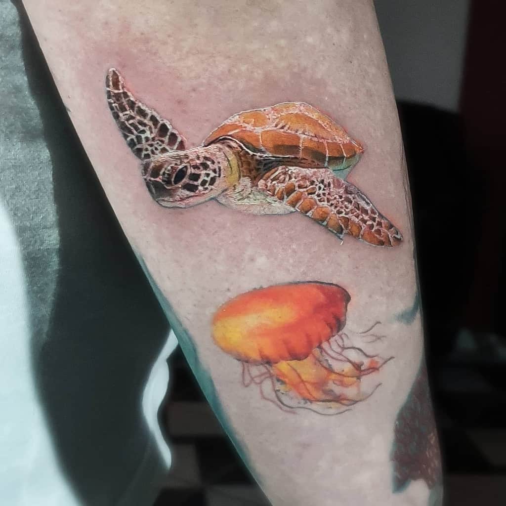 Small Realistic Turtle Tattoos kaique_lopes