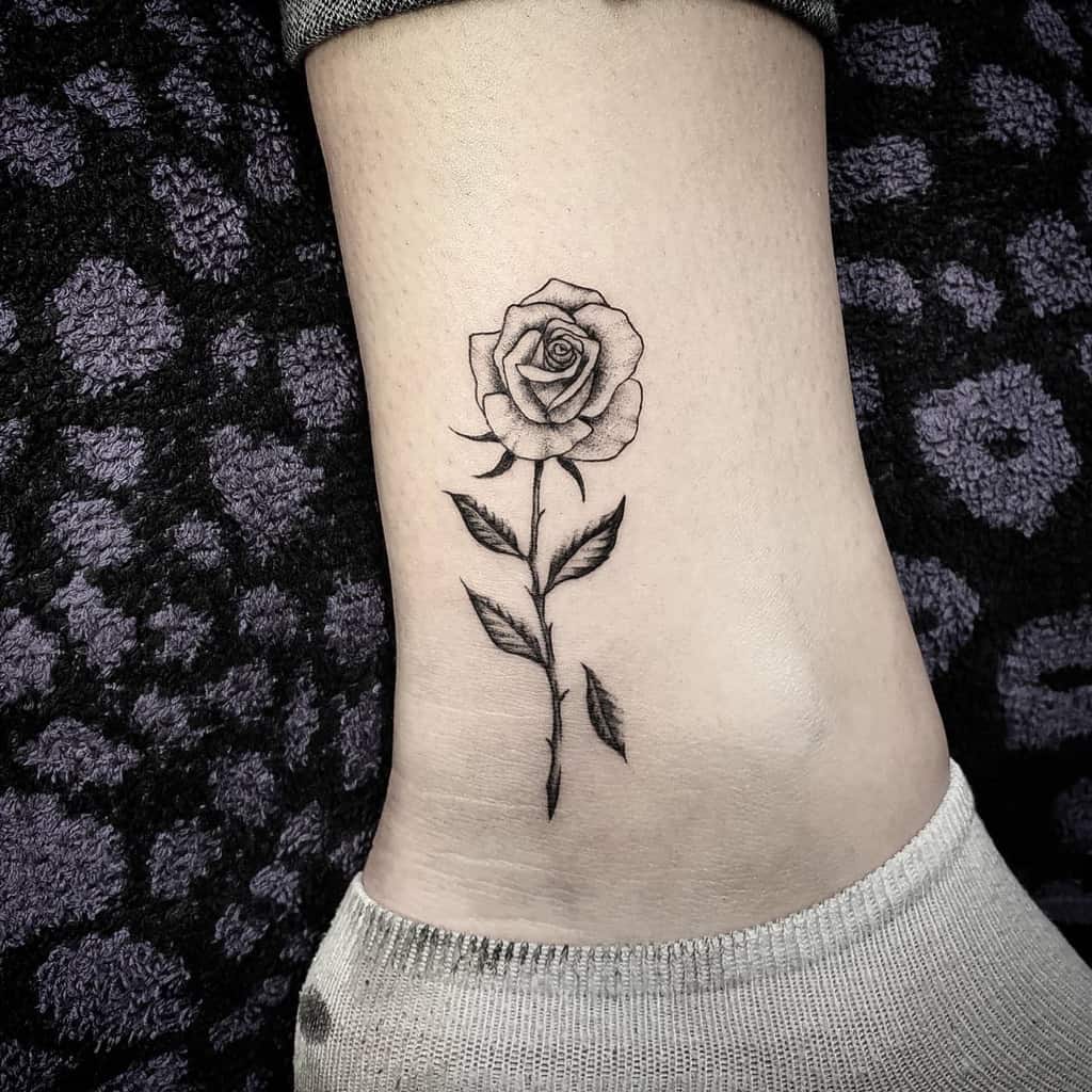 Small Rose Ankle Foot Tattoos Newdawntattoo
