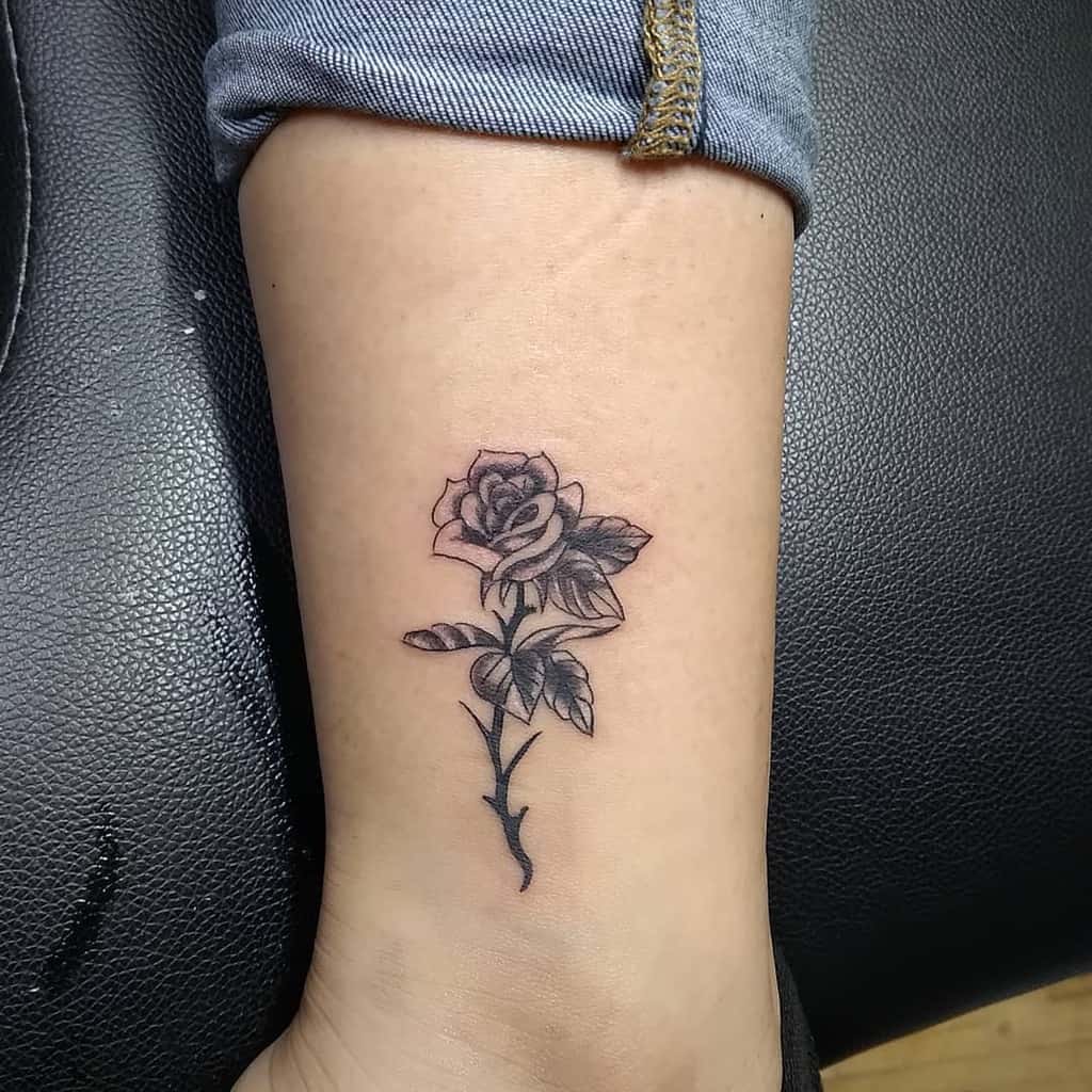 Small Rose Ankle Foot Tattoos Small Rose Tattoos