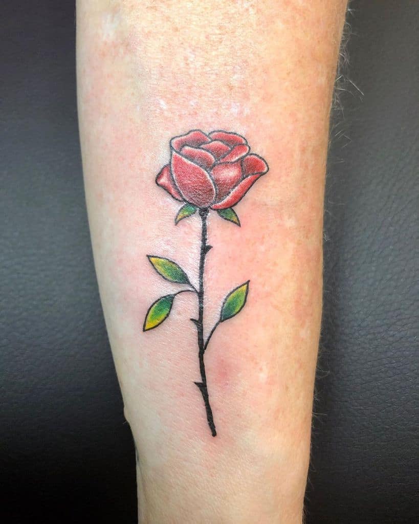 Small Rose Colored Tattoos Kevin Barrett Tattooing