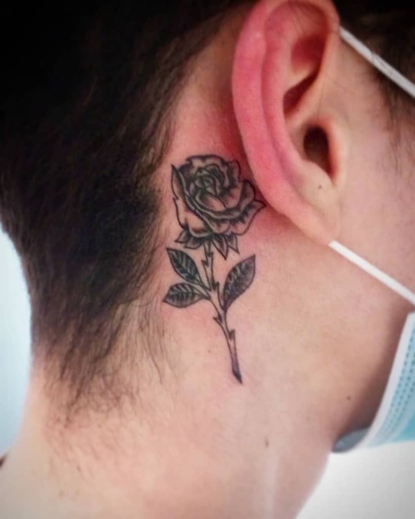 Small Rose Ear Tattoos Maryjanefinaltribal