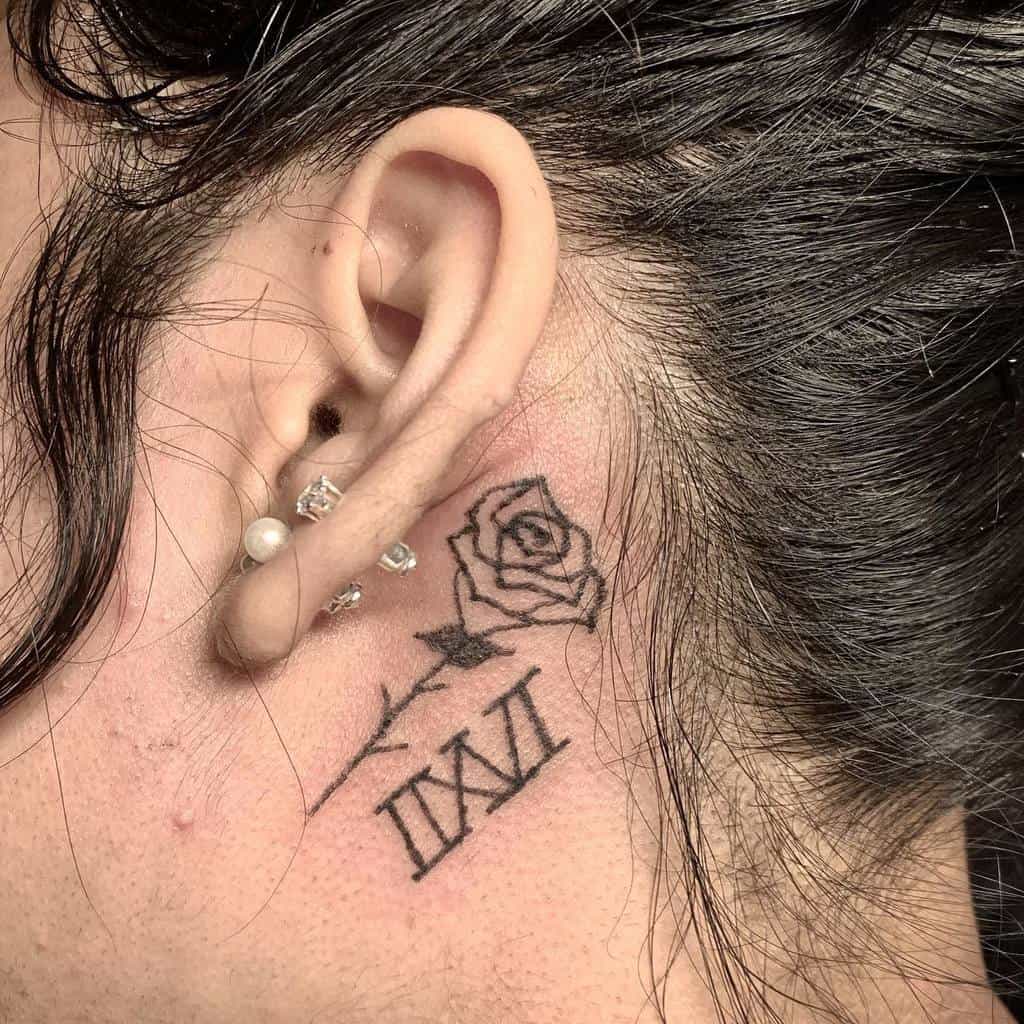 Small Rose Ear Tattoos Neyditattoos