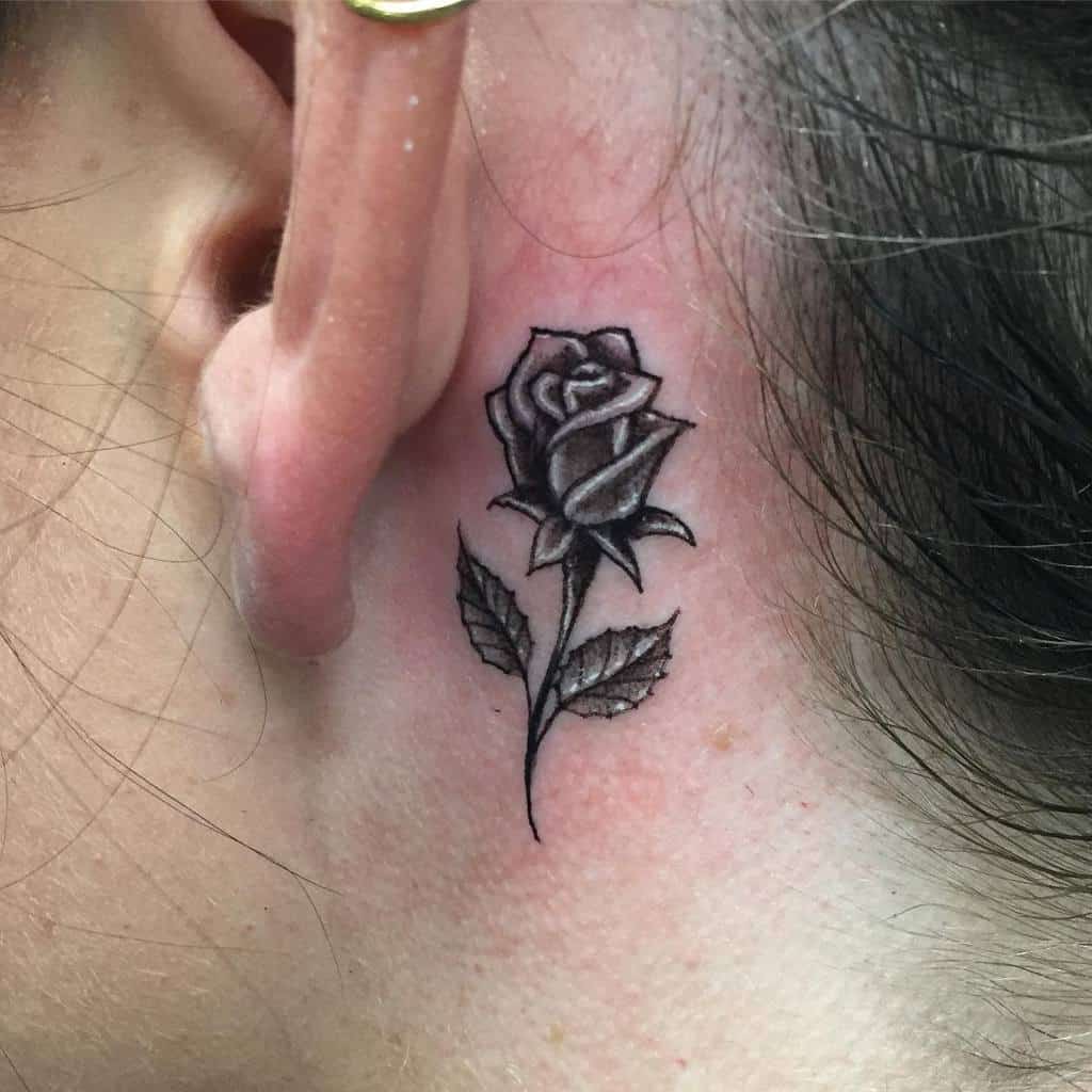 Small Rose Ear Tattoos Tat2erlencho