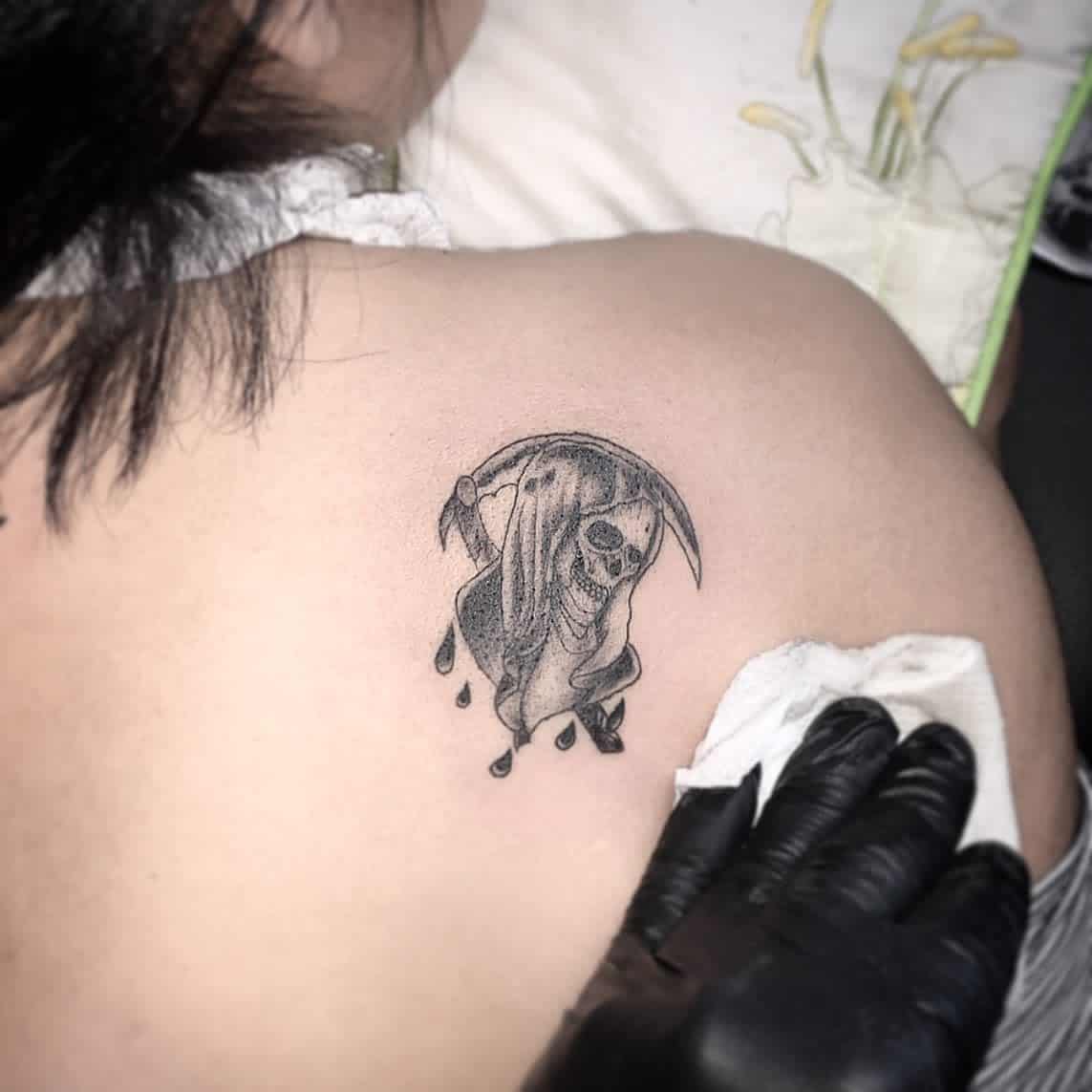 Small Santa Muerte Tattoo -adrixell_tattoos510