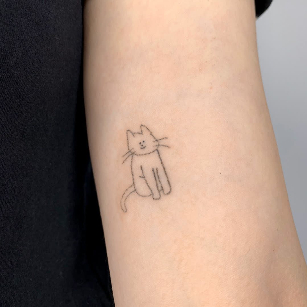 Small Simple Cat Tattoo soseul_tt