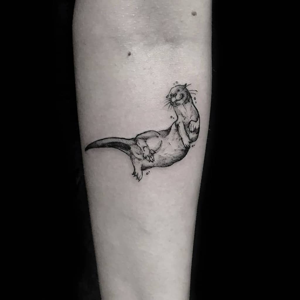 Significant Otter old school tattoo design