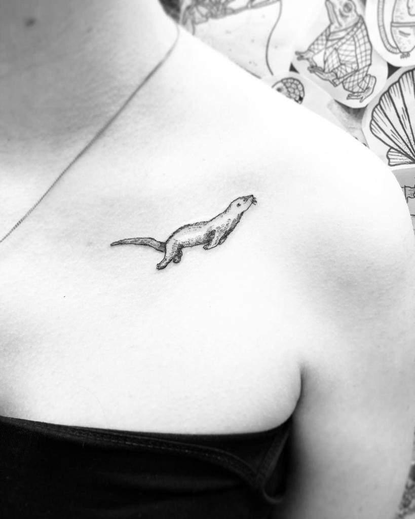 Small Simple Otter Tattoo J.h.ditchfield Tattoo