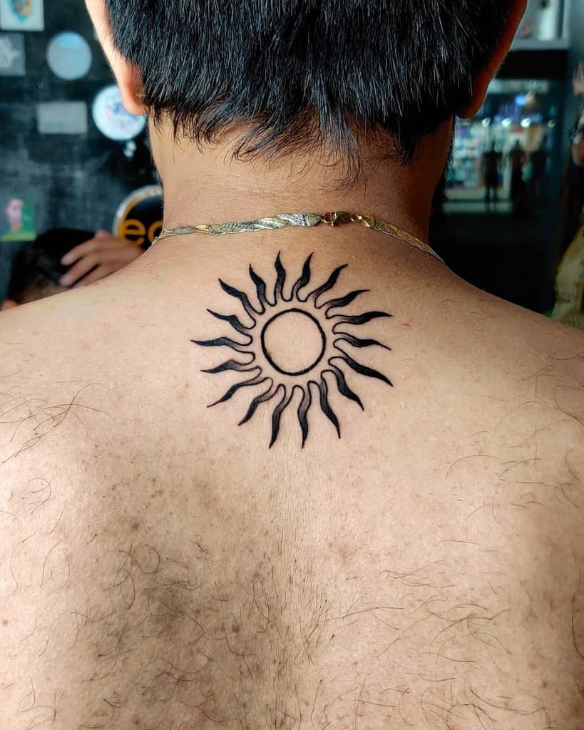 Small Simple Sun Tattoo makwana_venus