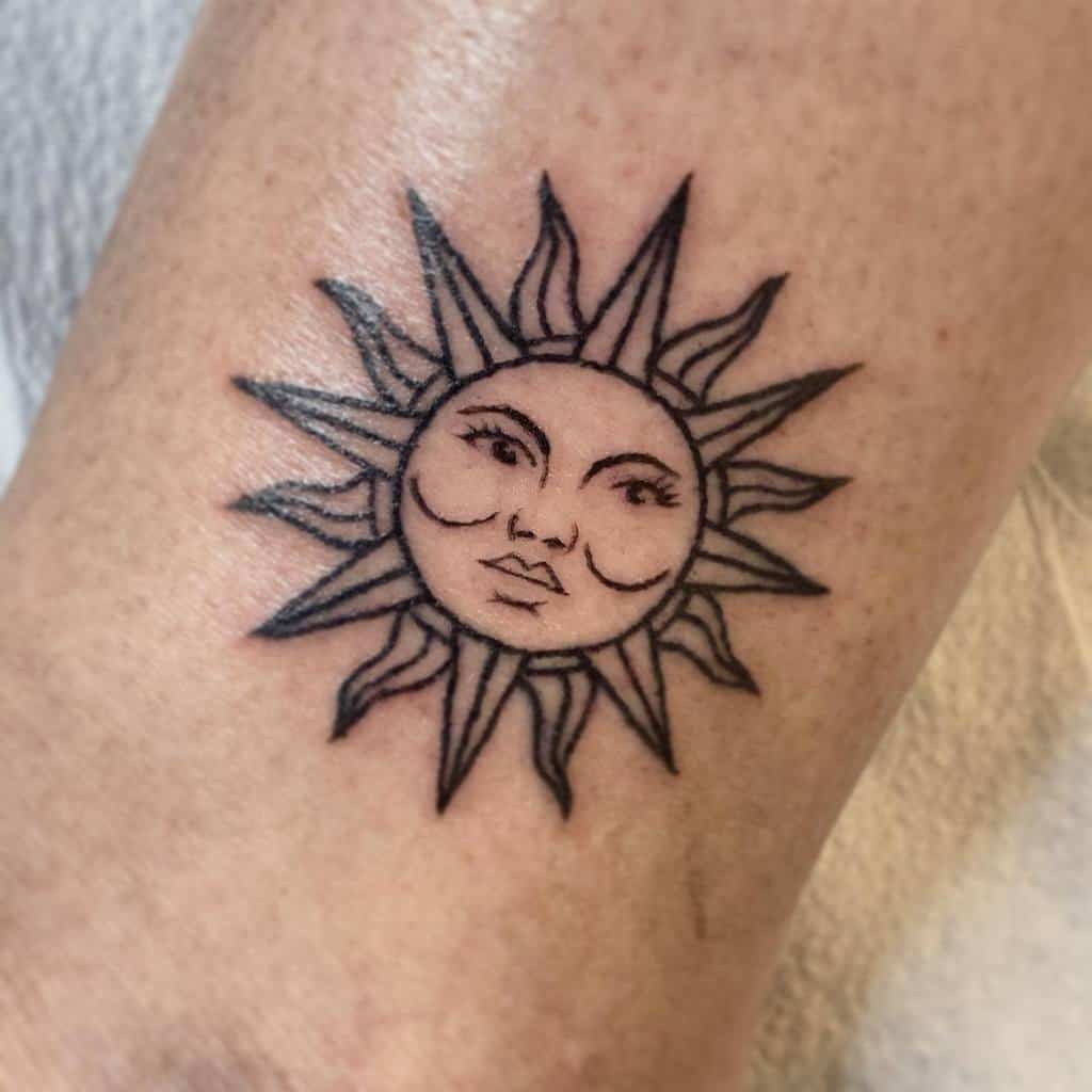 Small Simple Sun Tattoo qrayon.slc
