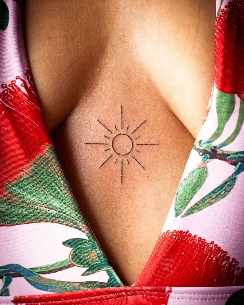 Small Simple Sun Tattoo sophiancholettattoo