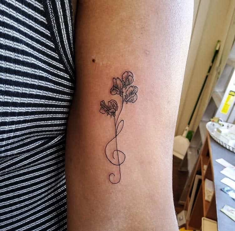 Small Sweet Pea Flower Tattoo _christinaoaks_