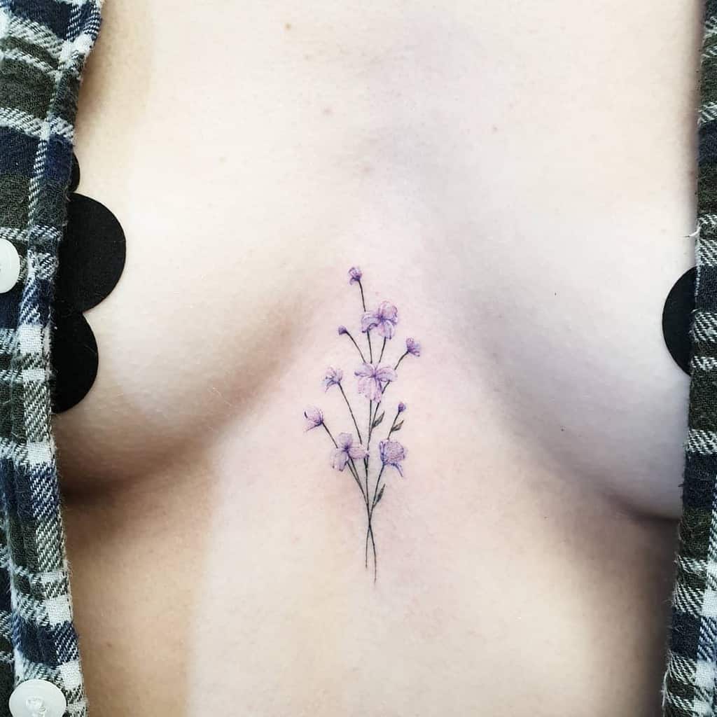 Small Sweet Pea Flower Tattoo leehumphs_tattooer