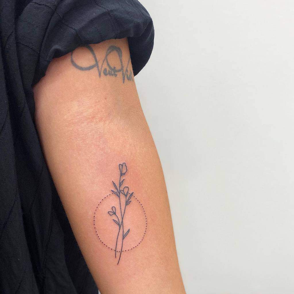 Small Sweet Pea Flower Tattoo lilashleytattoos