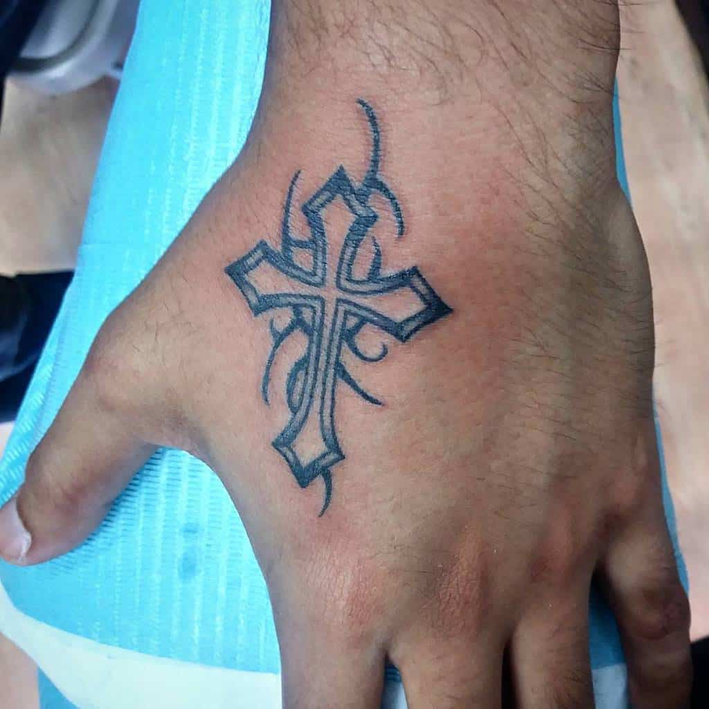 Small Tribal Cross Tattoo denise_tpinto